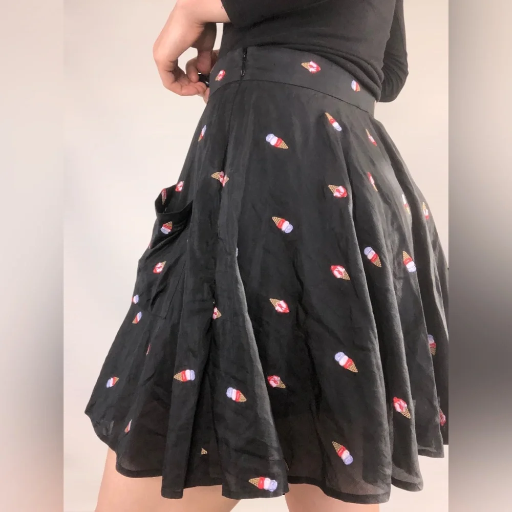 SOLD Fleur du Mal Cotton Silk Ice Cream Embroidered Mini Skirt Croquette - Picture 6 of 10